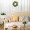 Happy Easter Hello Peeps Throw Pillow Covers 18x18 Inch Set of 4, Rabbit Truck Bunny Spring Decorative Farmhouse Holiday Cushion Case for Home Decoration G683-18